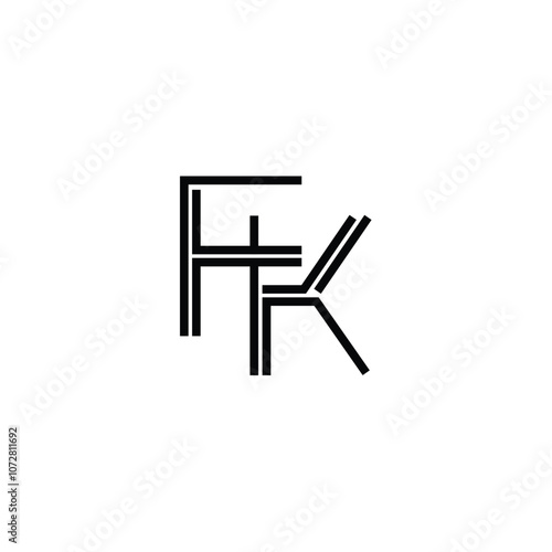 FK monogram logo design letter text name symbol monochrome logotype alphabet character simple logo