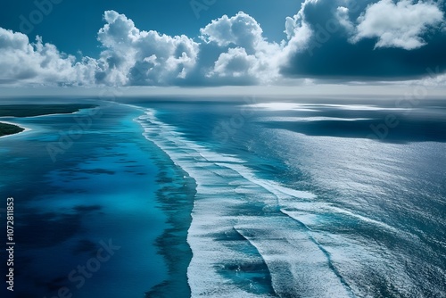 Drone view where the Atlantic Ocean and Indian Ocean converge