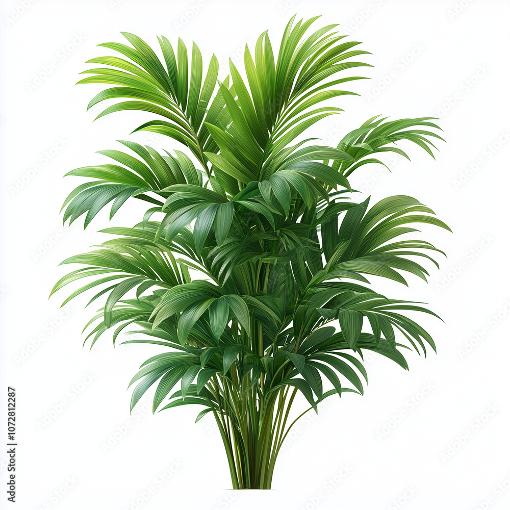 Fototapeta premium green palm bush on white background