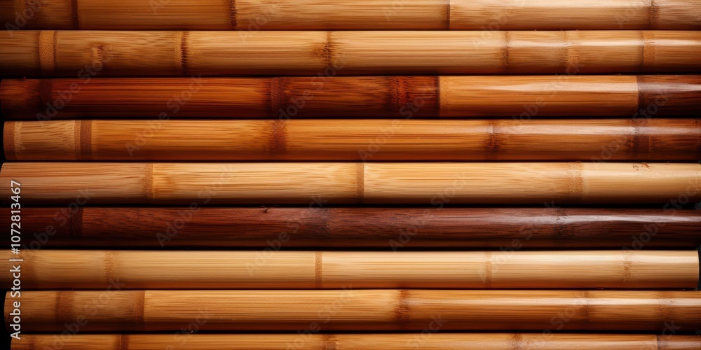 A close-up view of a stack of polished bamboo sticks, showcasing their natural grain and color variations, highlighting the unique texture and beauty of this sustainable material. A close-up view of a stack of polished bamboo sticks, showcasing their natural grain and color variations, highlighting the unique texture and beauty of this sustainable material.