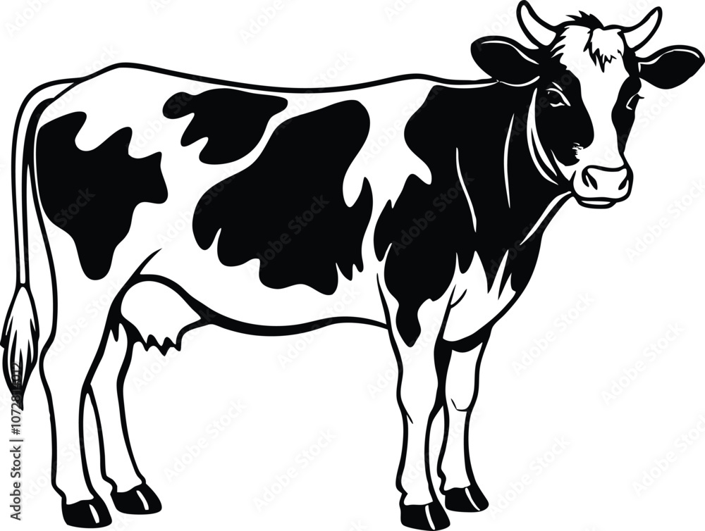 Cow silhouette, dairy cow, animal silhouette,bull vector Illustration Cow silhouette, dairy cow, animal silhouette,bull vector Illustration
