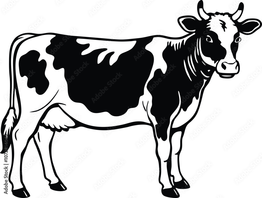 Cow silhouette, dairy cow, animal silhouette,bull vector Illustration Cow silhouette, dairy cow, animal silhouette,bull vector Illustration
