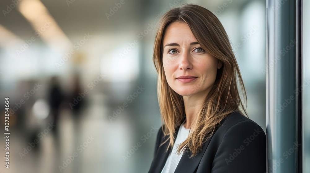 Confident Businesswoman in Modern Office Environment Confident Businesswoman in Modern Office Environment
