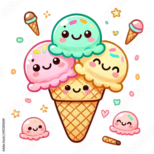 Happy ice cream icon