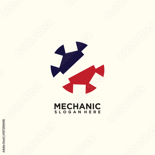 Flat design mechanical engineering logo