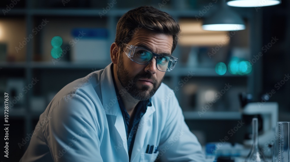 Scientist Analyzing Holographic Carbon Emissions Scientist Analyzing Holographic Carbon Emissions