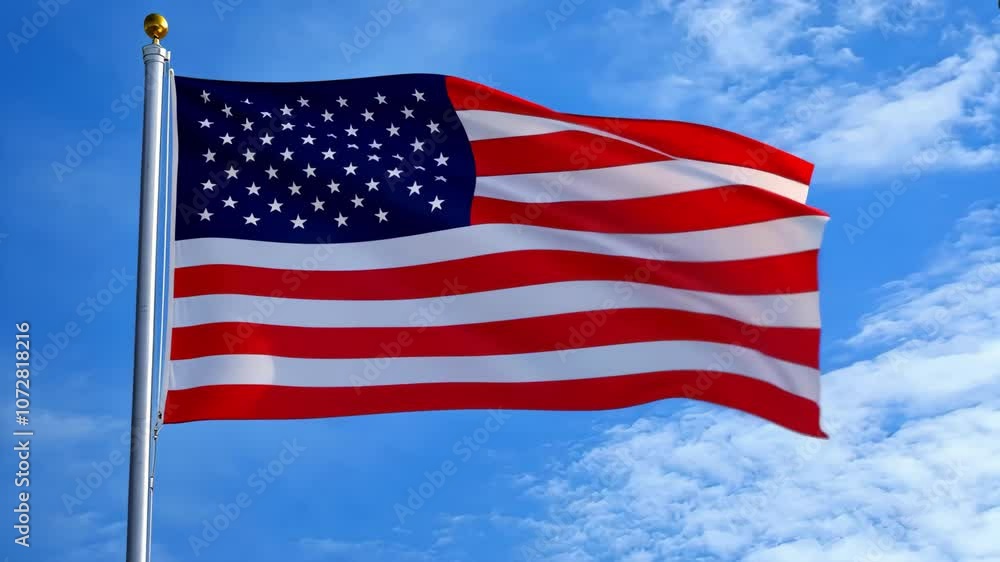 Waving Pride: Close-Up of the American Flag in the Wind Waving Pride: Close-Up of the American Flag in the Wind