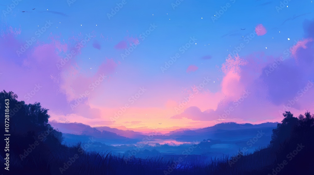 Early evening sky transitioning to night, with soft pastel colors blending into deeper blues. Early evening sky transitioning to night, with soft pastel colors blending into deeper blues.