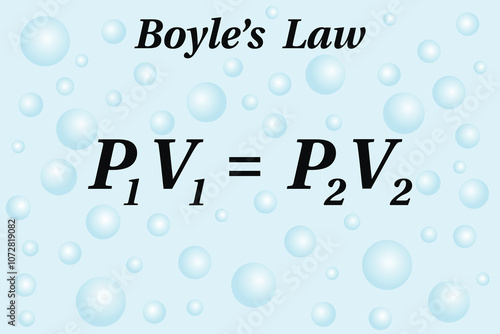 Boyle's law, background. Education. Science. School. Formula. Vector illustration. photo