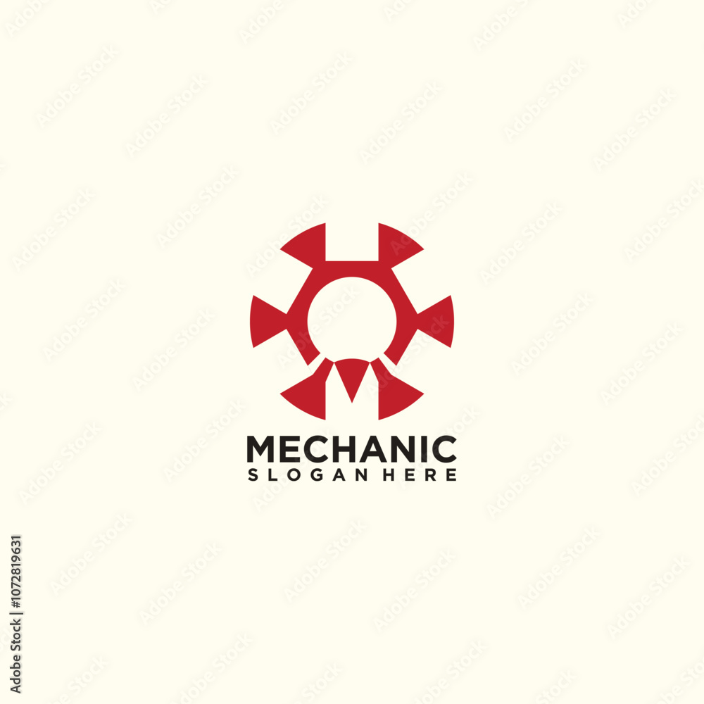 Flat design mechanical engineering logo Flat design mechanical engineering logo