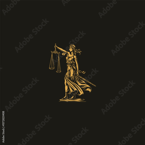 Queen of justice design lady justice vector logo