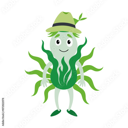 Download Seaweed Vegetable Vector Art Illustration  . This Design Concept Isolated Premium Vector. 