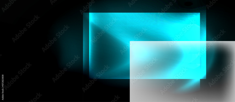 Obraz premium Dark neon colors with glass square shapes