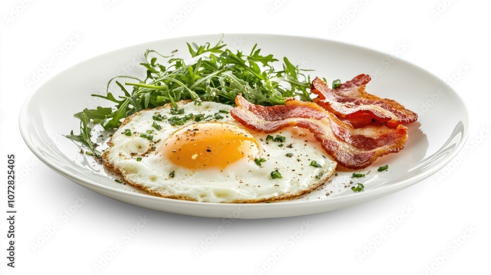 Breakfast Plate with Egg and Crispy Bacon Breakfast Plate with Egg and Crispy Bacon