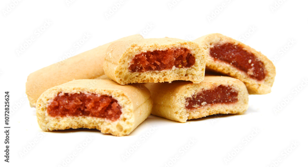 Cookies with jam closeup isolated on a white Cookies with jam closeup isolated on a white