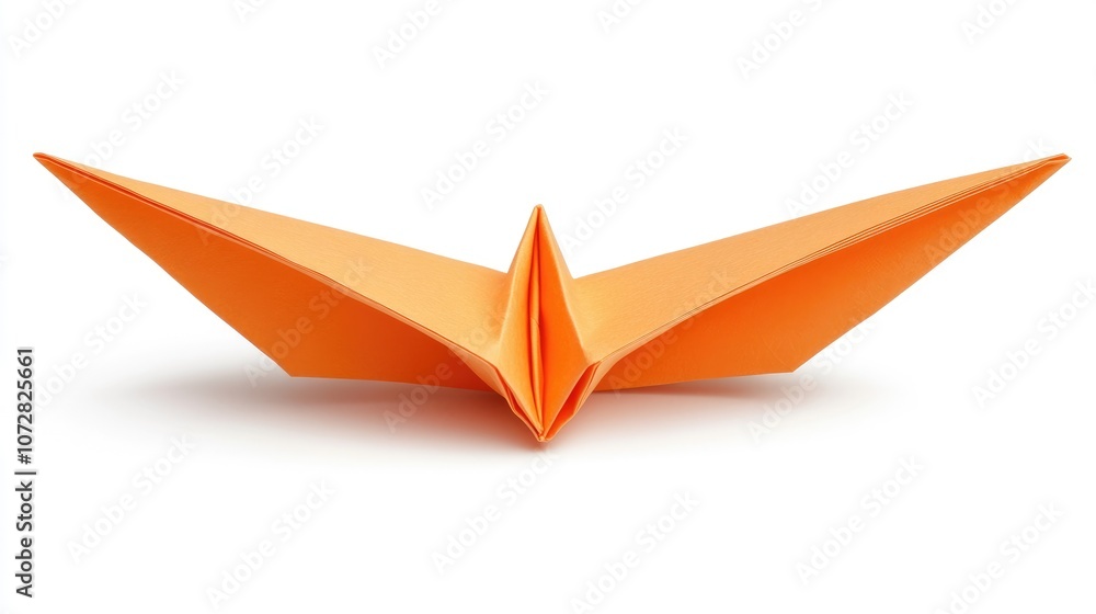 Naklejka premium Orange Origami Bird Paper Art Creation