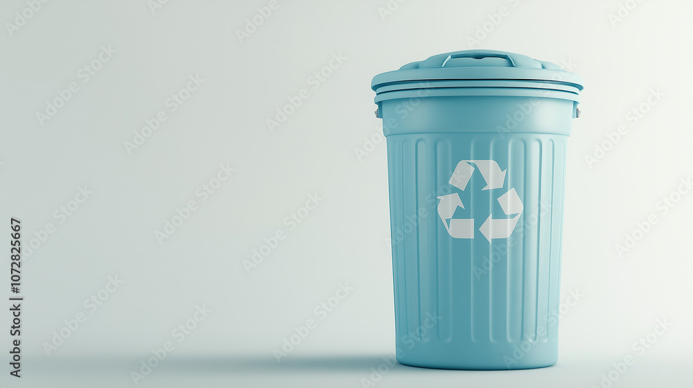 blue recycling bin with recycle symbol, ideal for waste management. This container promotes eco friendly practices and encourages recycling efforts blue recycling bin with recycle symbol, ideal for waste management. This container promotes eco friendly practices and encourages recycling efforts
