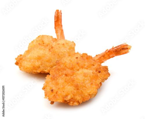 Canvas Print Stack butterfly shrimps on white background