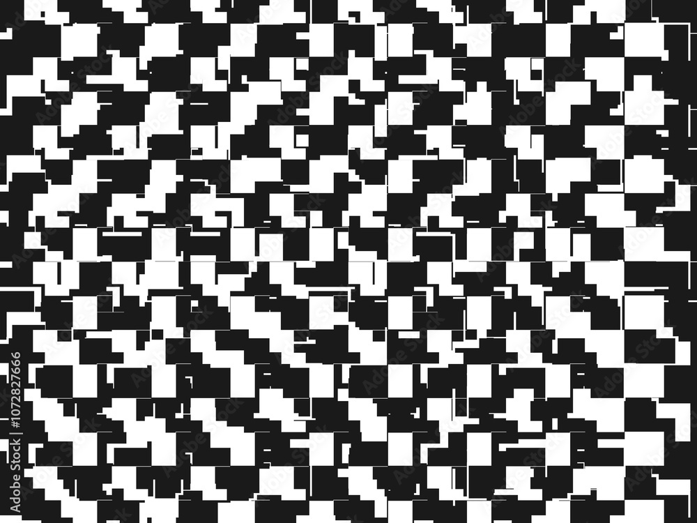 Error digital concept. Black random shapes on white background. Wrong lines and blocks. Video distortion effect. Abstract pixels and noise. Vector illustration. Error digital concept. Black random shapes on white background. Wrong lines and blocks. Video distortion effect. Abstract pixels and noise. Vector illustration.
