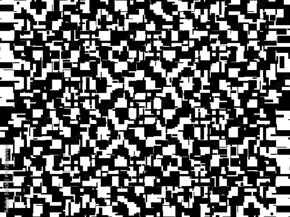 Error digital concept. Black random shapes on white background. Wrong lines and blocks. Video distortion effect. Abstract pixels and noise. Vector illustration. Error digital concept. Black random shapes on white background. Wrong lines and blocks. Video distortion effect. Abstract pixels and noise. Vector illustration.