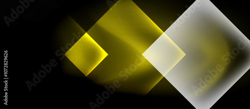 Dark neon colors with glass square shapes