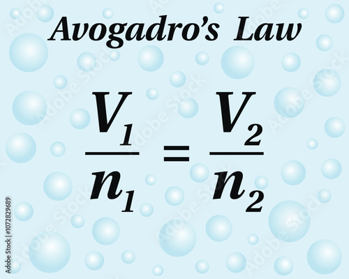 Avogadro's law, background. Education. Science. School. Formula. Vector illustration.