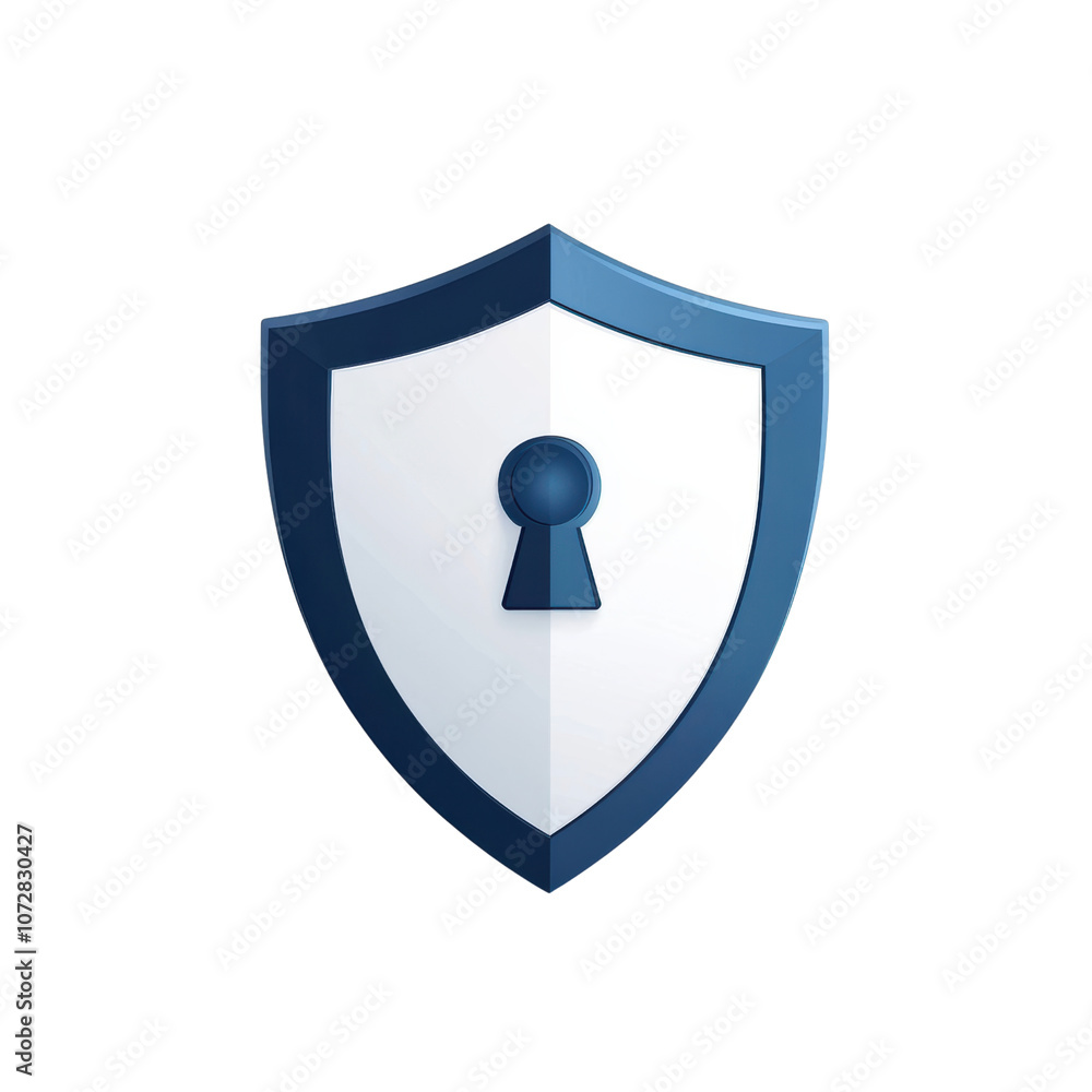 blue and white shield icon with keyhole, symbolizing security and protection. This design conveys sense of safety and trust blue and white shield icon with keyhole, symbolizing security and protection. This design conveys sense of safety and trust