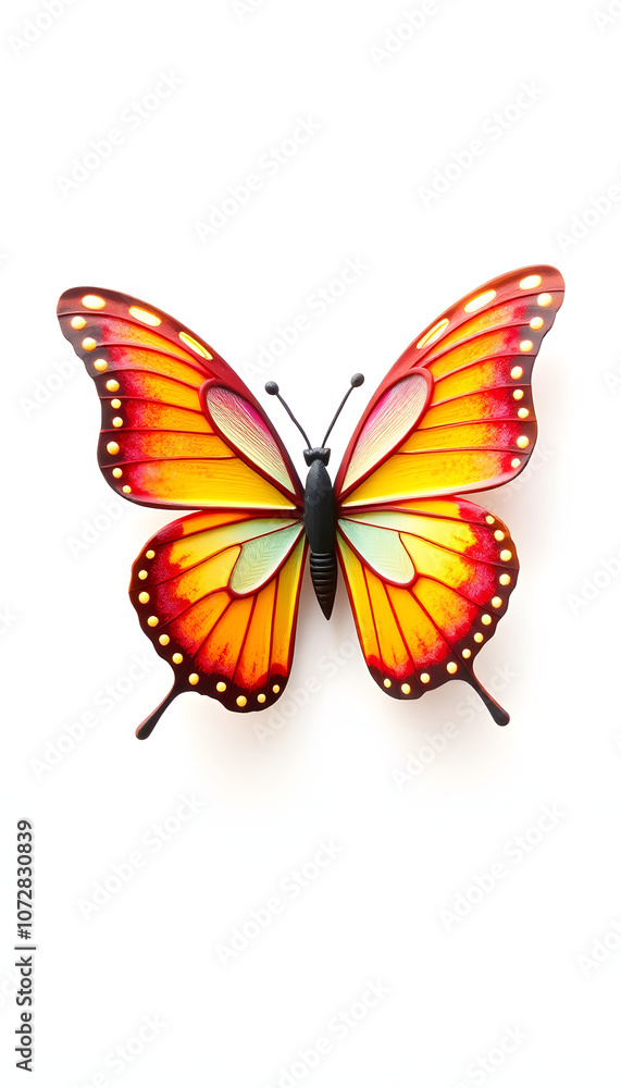 Obraz premium Julia Butterfly isolated with white highlights, png