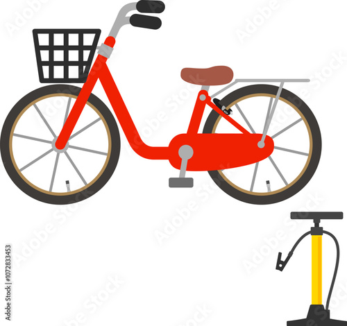 自転車と空気入れ