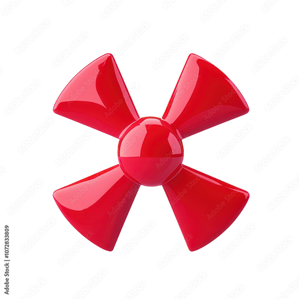 vibrant red propeller with four blades, showcasing glossy finish and central hub, ideal for design and engineering projects vibrant red propeller with four blades, showcasing glossy finish and central hub, ideal for design and engineering projects