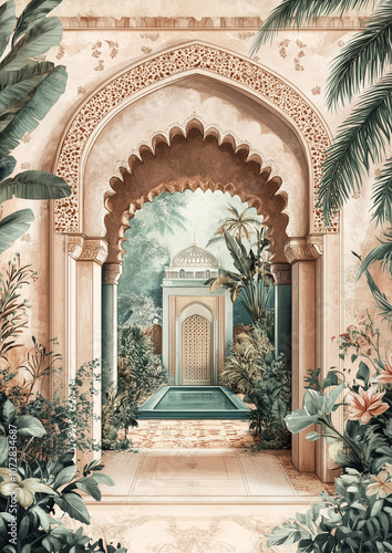 beautiful arch with flowers for wedding invitation background, wedding backdrops, Indian wedding