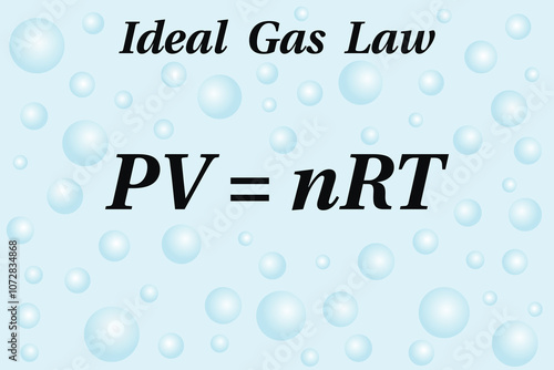 Ideal gas law, background. Education. Science. School. Formula. Vector illustration. photo