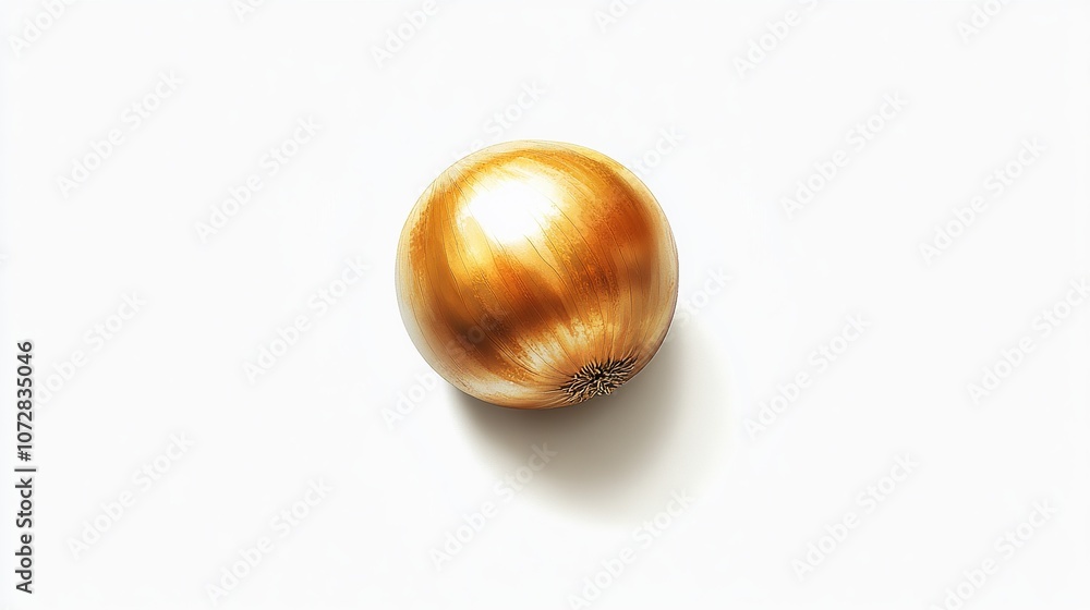 A single, whole, golden onion isolated on a white background. A single, whole, golden onion isolated on a white background.