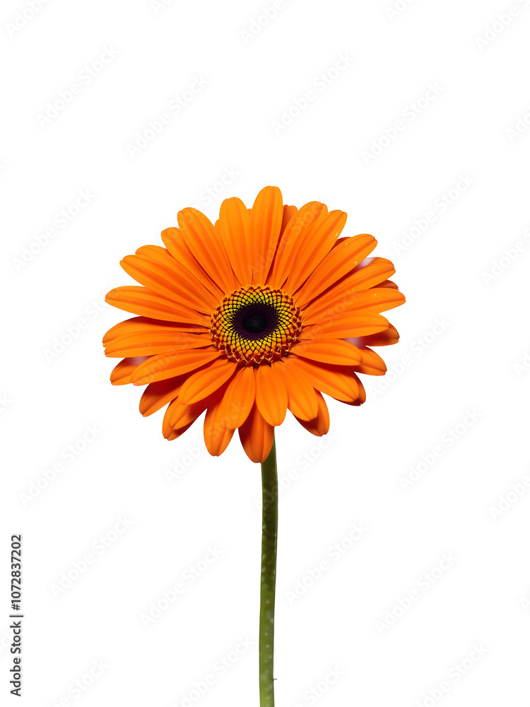 Bright Orange Gerbera Daisy transparent for Advertising Bright Orange Gerbera Daisy transparent for Advertising