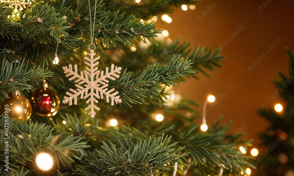 Close-up view of a Christmas tree background Close-up view of a Christmas tree background
