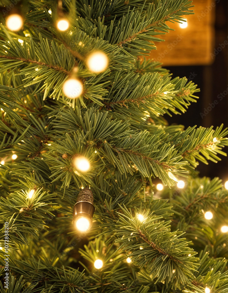 Close-up view of a Christmas tree background Close-up view of a Christmas tree background