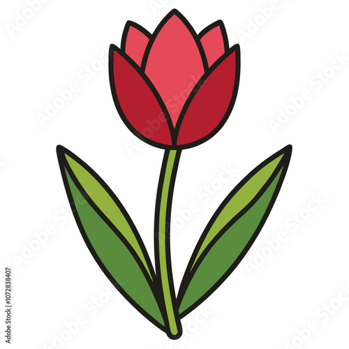 Beautiful tulip flower drawing art cartoon vector symbol design