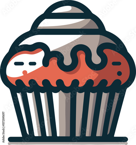Delicious chocolate chip muffin PNG with transparent background for bakery and dessert design projects