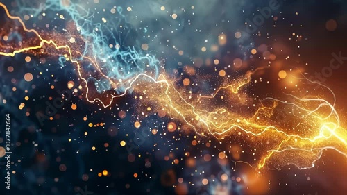 An image of a lightning bolt representing the powerful energy released during electron transitions.