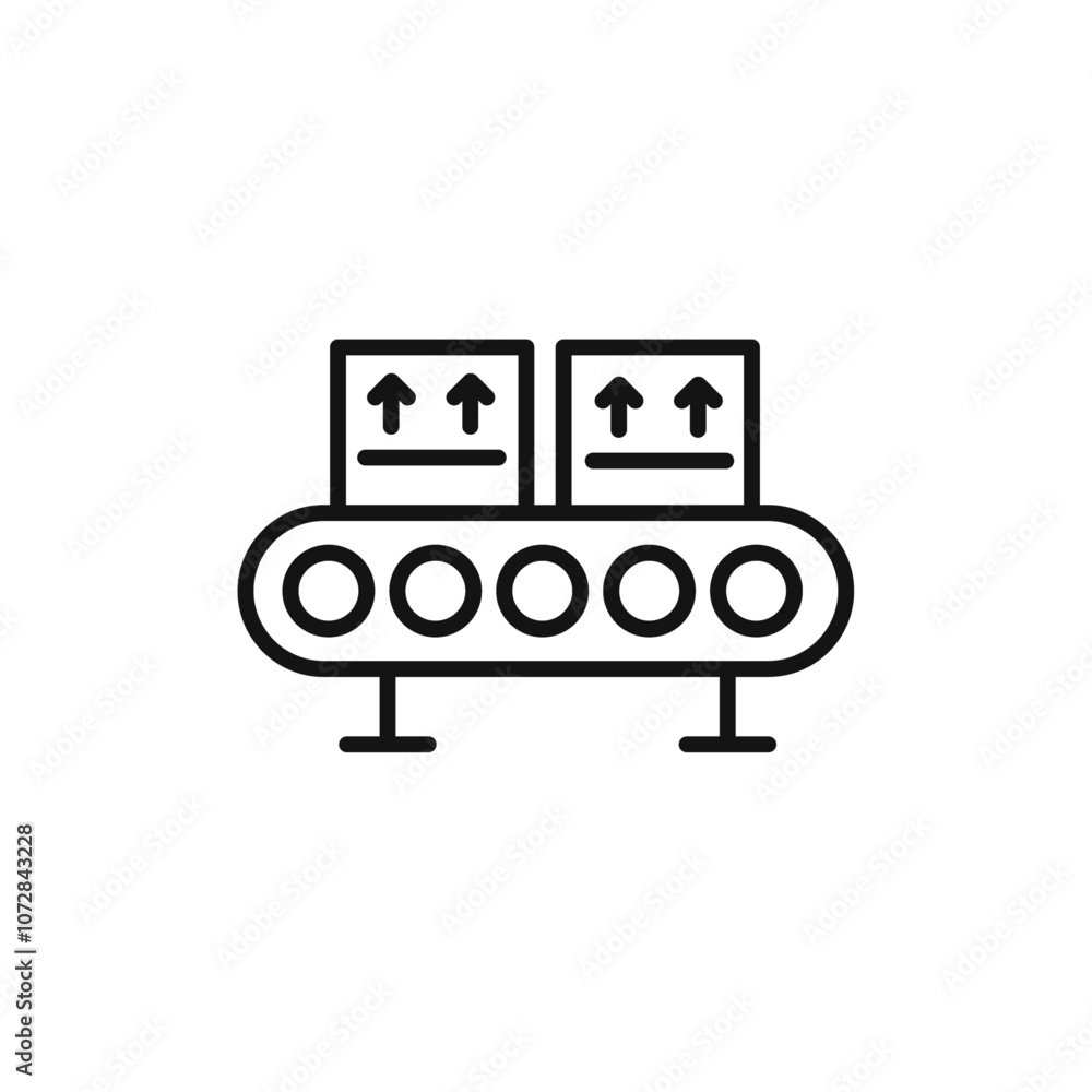 Assembly line icon vector line logo art Assembly line icon vector line logo art