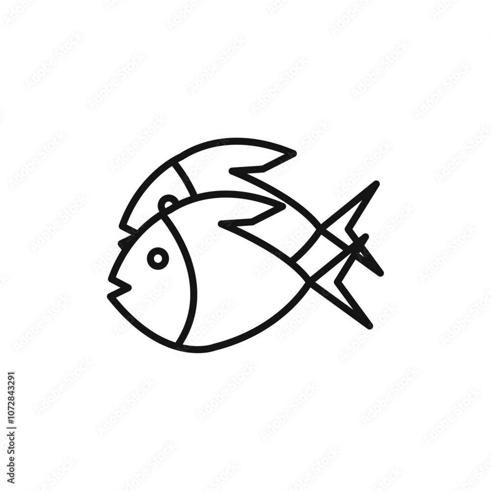 Bait Fishing Minnow icon vector line logo art Bait Fishing Minnow icon vector line logo art