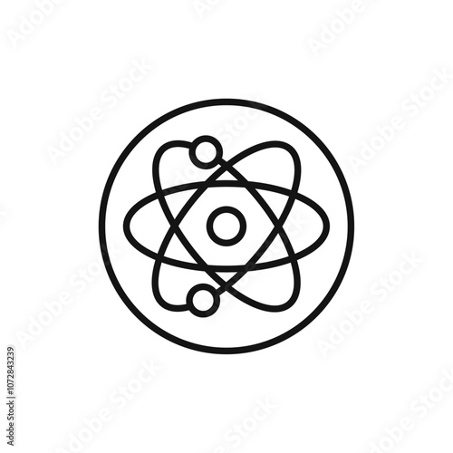 Atom scientific icon vector line logo art