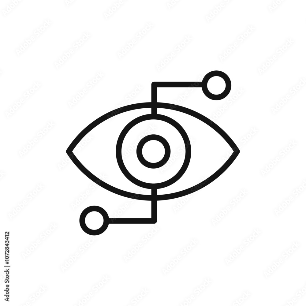 Bionic eye icon vector line logo art Bionic eye icon vector line logo art