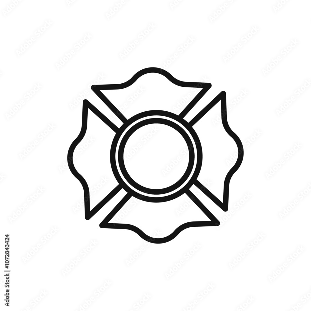 Blank Fire Department badge icon vector line logo art Blank Fire Department badge icon vector line logo art