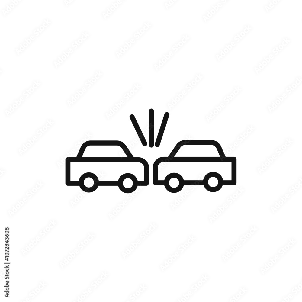 car accident icon vector line logo art car accident icon vector line logo art