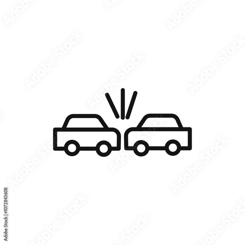 car accident icon vector line logo art