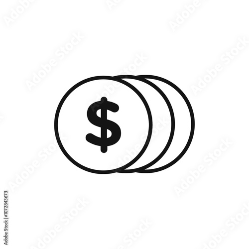 Cash bonus icon vector line logo art