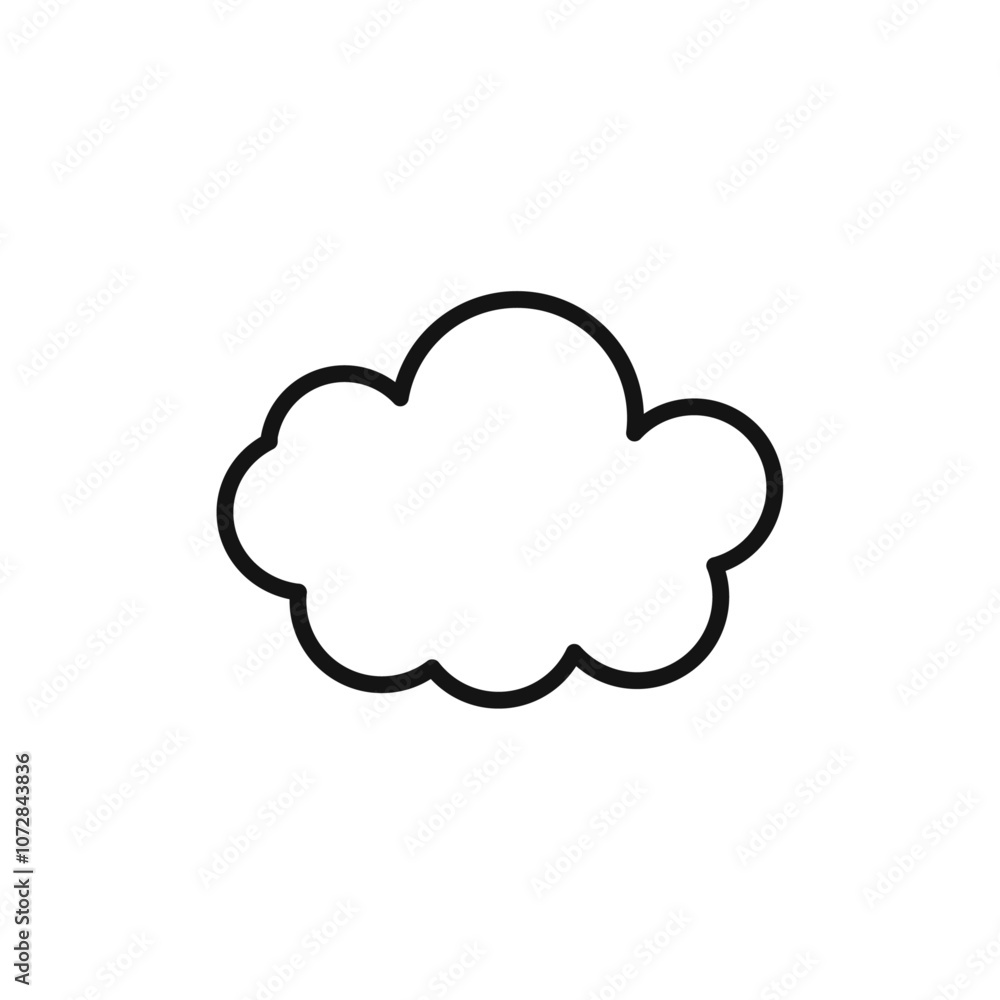 Cloud icon vector line logo art Cloud icon vector line logo art