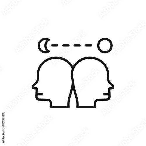 Circadian rhythms icon vector line logo art