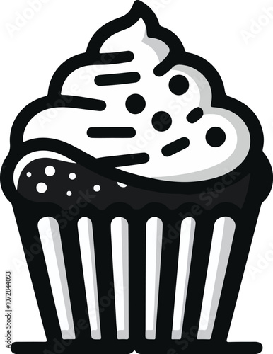 Delicious chocolate chip muffin PNG with transparent background for bakery and dessert design projects